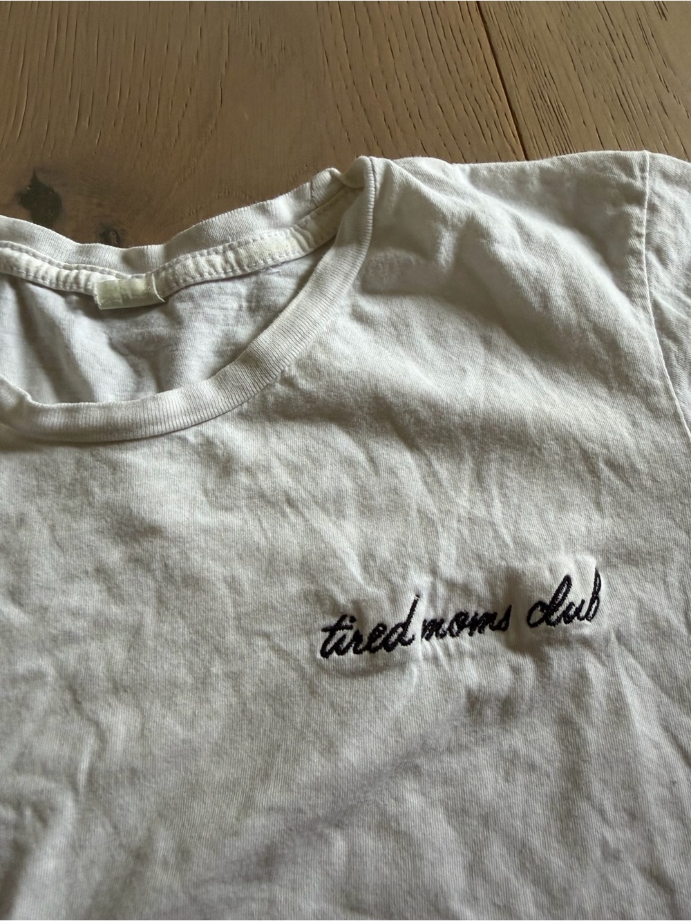 Tired Moms Club Embroidered Slim Fit Tee Clary Collection Womens S
